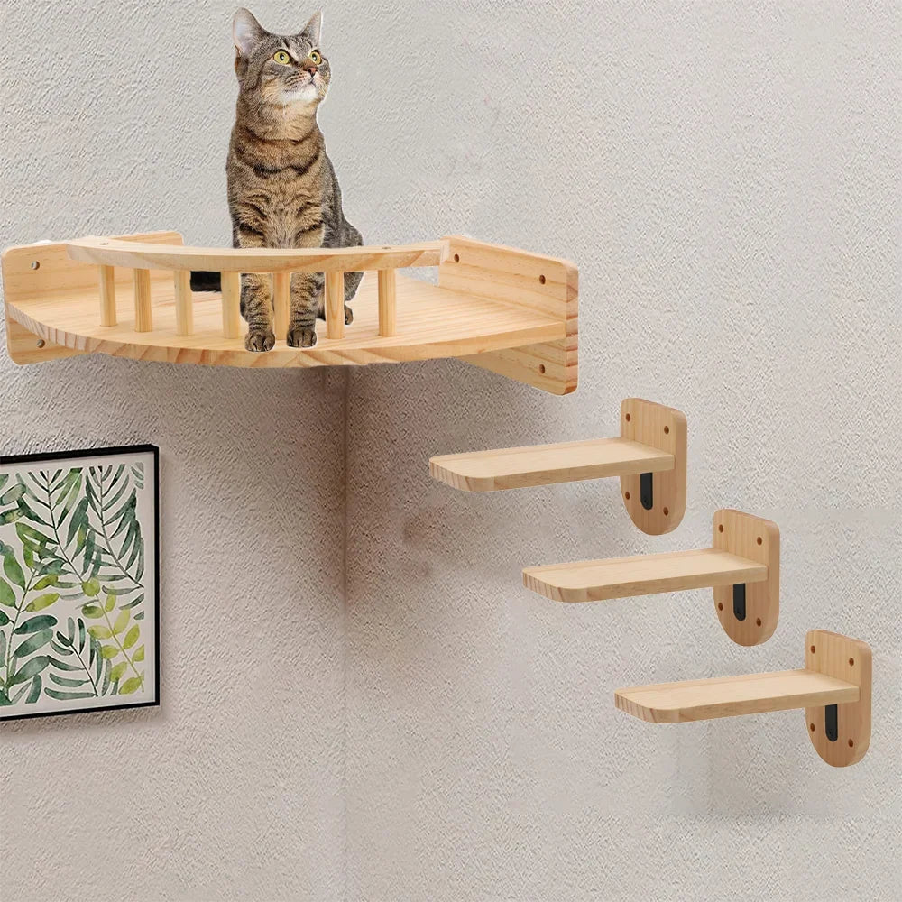 Arbre à Chat Mural Bois & Sisal Modulable