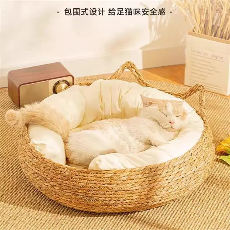 Panier Cocon Osier "L’Oseraie Féline" pour Chat