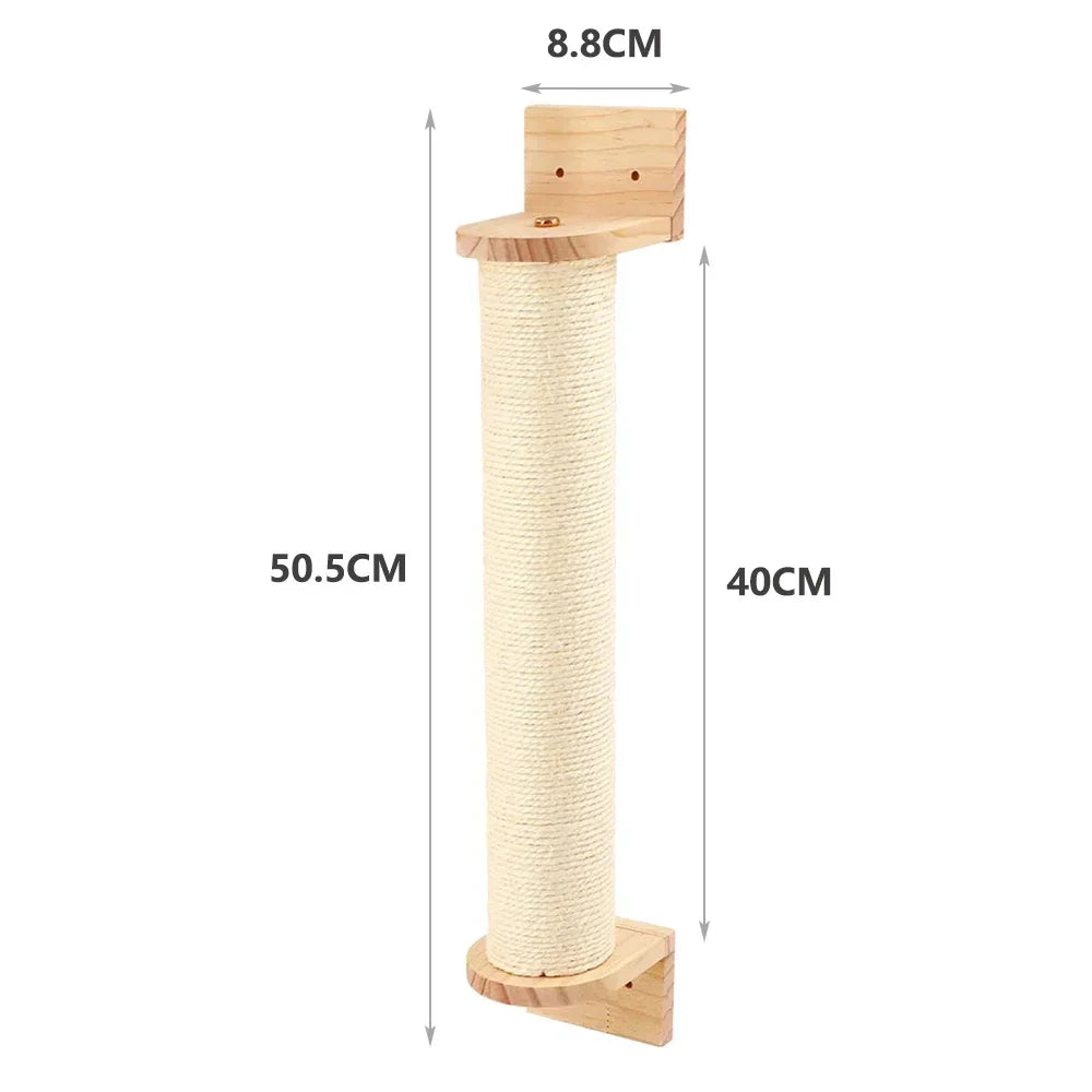 Perchoir Mural Chat Bois & Corde
