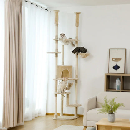 Arbre à Chat XXL Ajustable Sol-Plafond