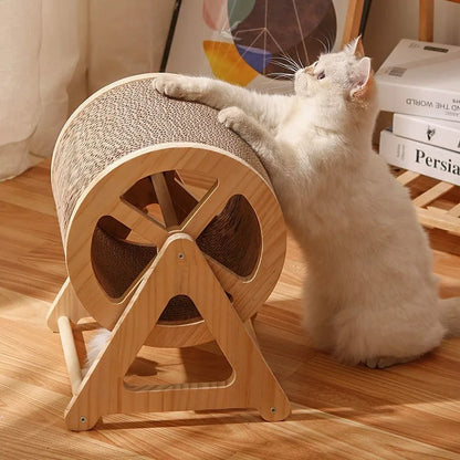 WhiskerWheel : Roue d'Exercice Chat en Bois Naturel