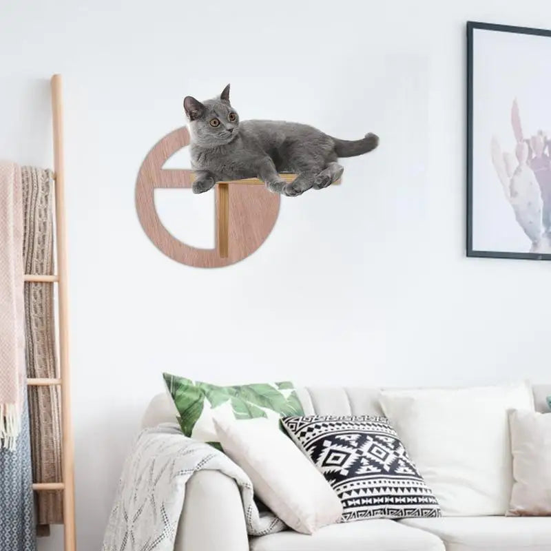 Arbre à Chat Mural Design en Bois