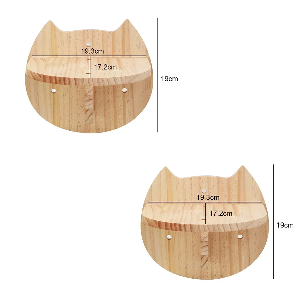 Arbre à Chat Mural en Bois avec Tube Transparent