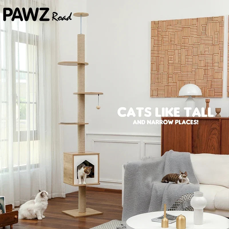 Arbre à Chat XL Design Bois Naturel - LesArbresAuxChats