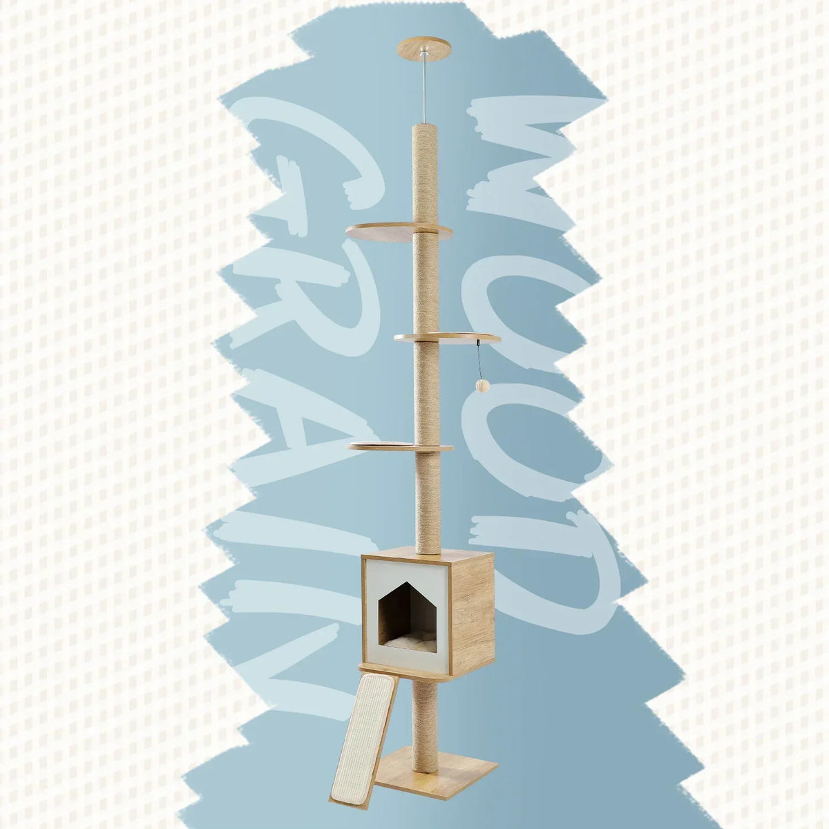 Arbre à Chat XL Design Bois Naturel - LesArbresAuxChats