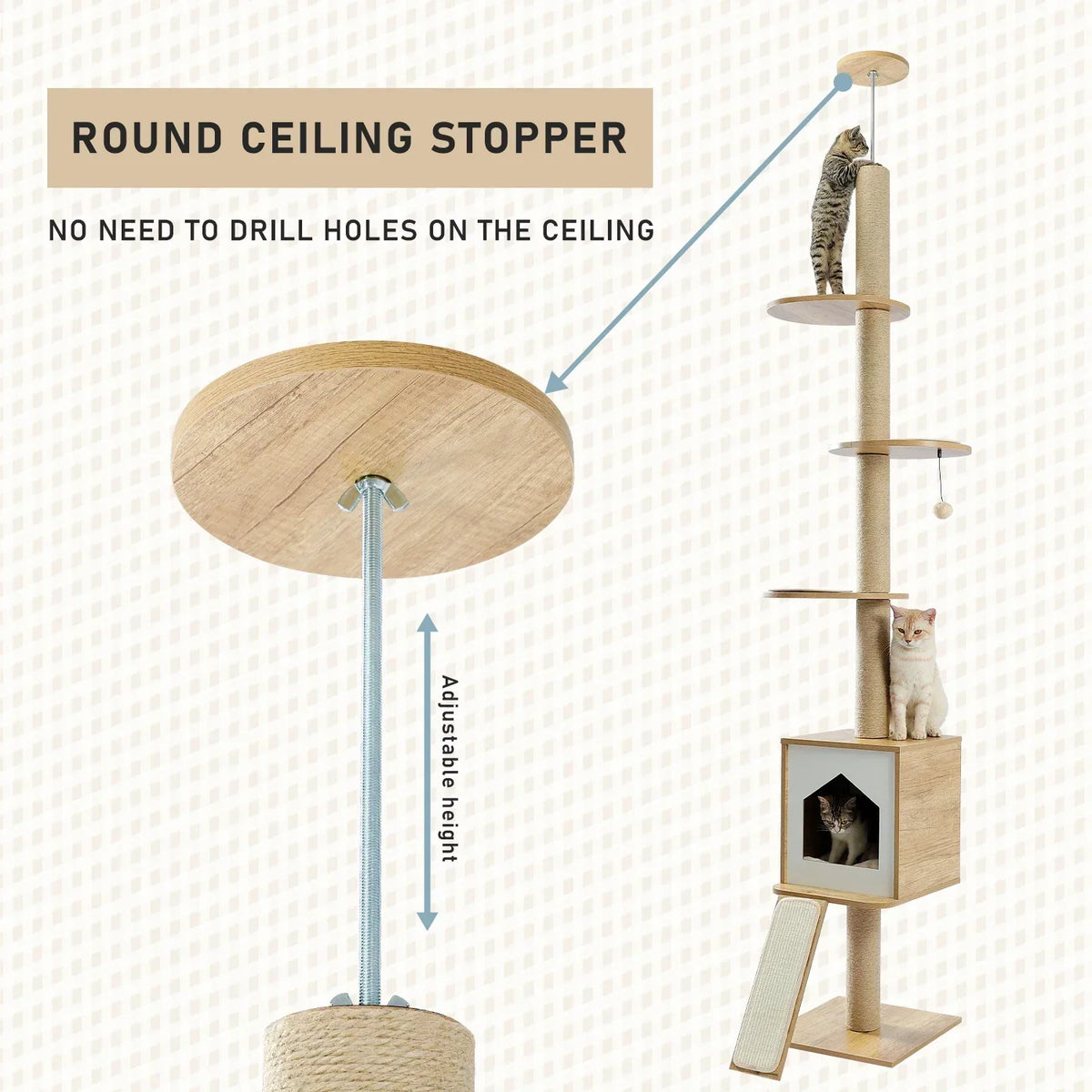 Arbre à Chat XL Design Bois Naturel - LesArbresAuxChats