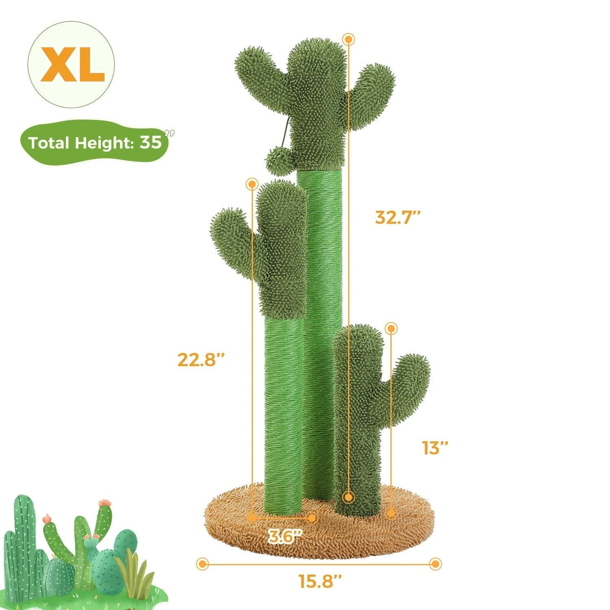 Arbre à Chat Cactus Vert Multifonction