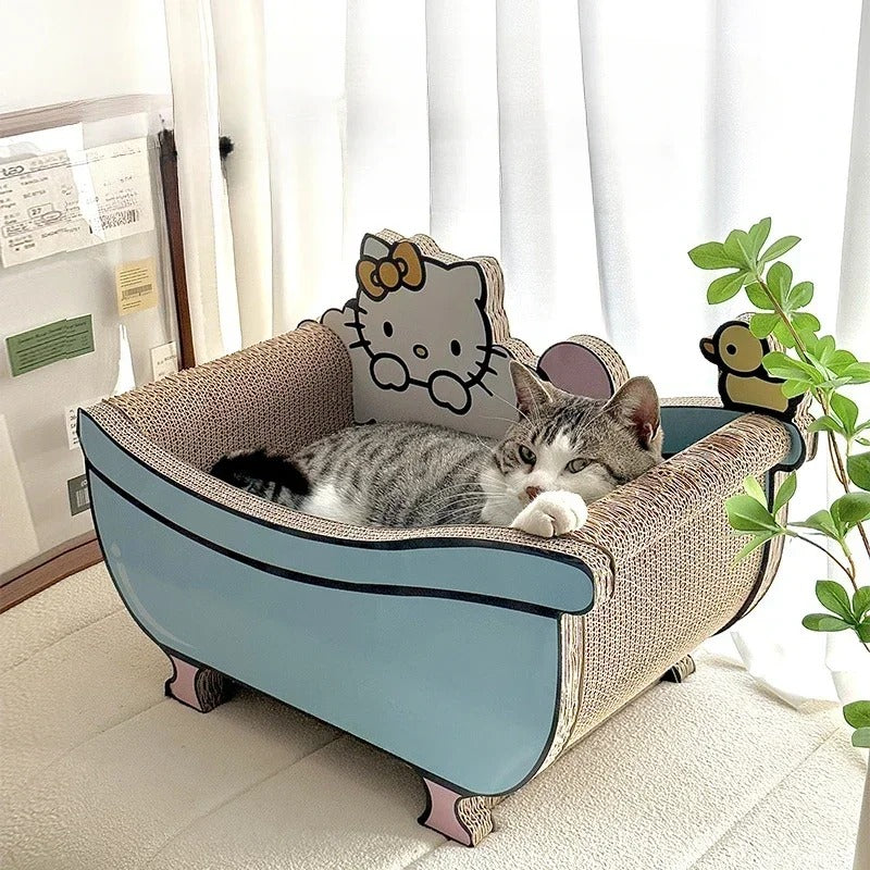 Arbre à Chat Bonhomme Vert - Griffoir Design en Bois