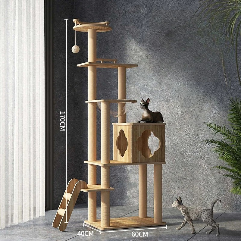 Arbre à Chat CatForest Bois Naturel Luxe