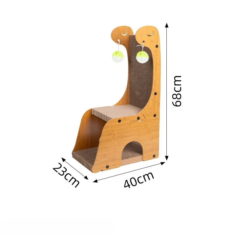 Arbre à Chat Bonhomme Vert - Griffoir Design en Bois
