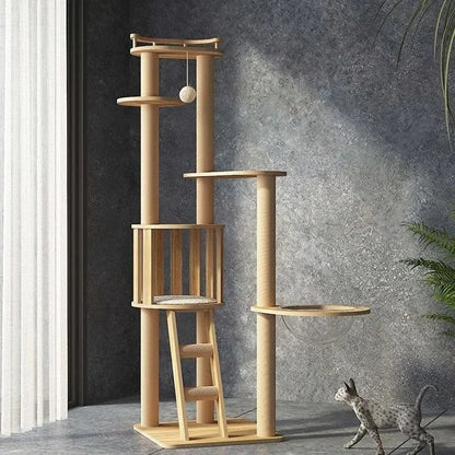 Arbre à Chat CatForest Bois Naturel Luxe