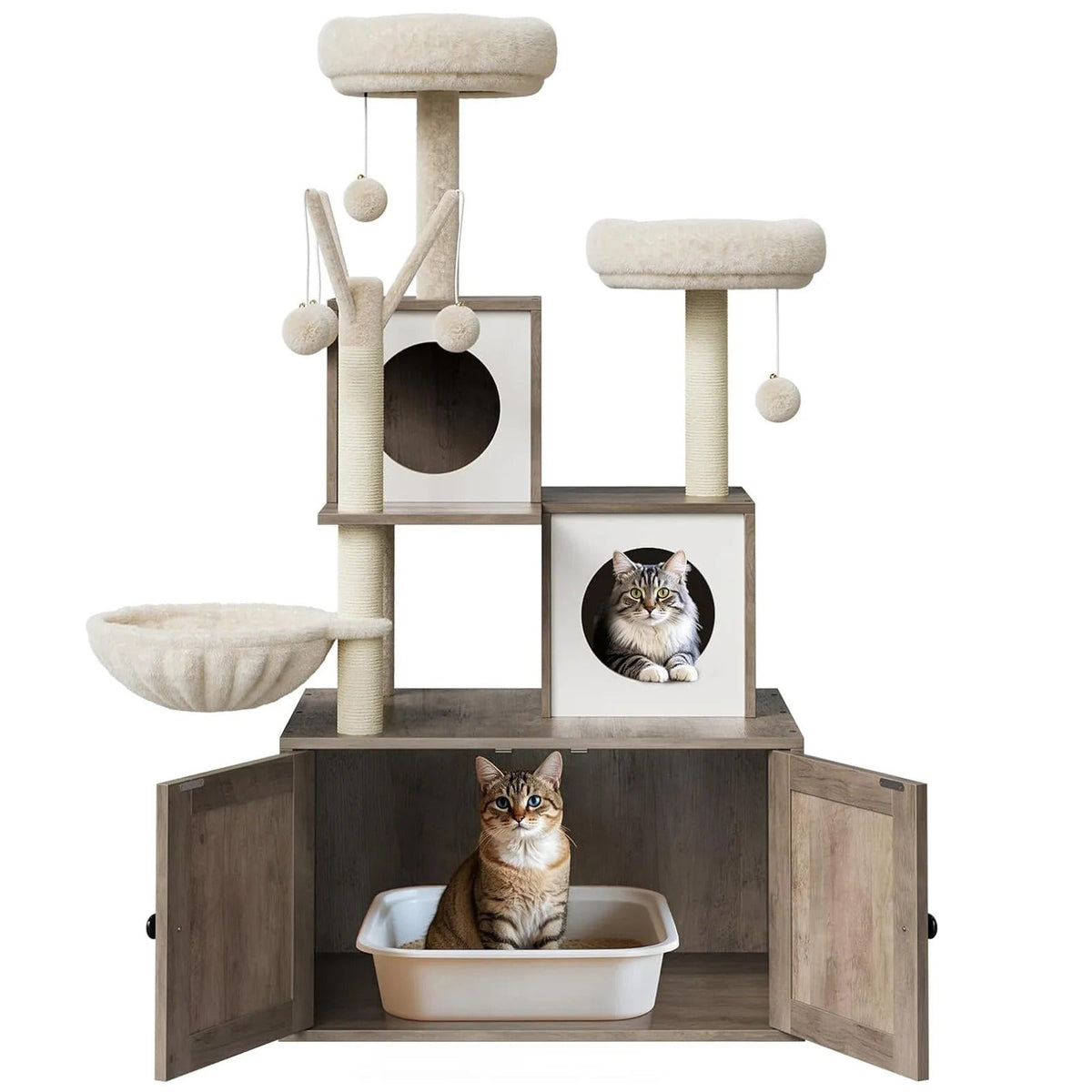 Arbre à Chat LuxeNest : Design & Litière Intégrée