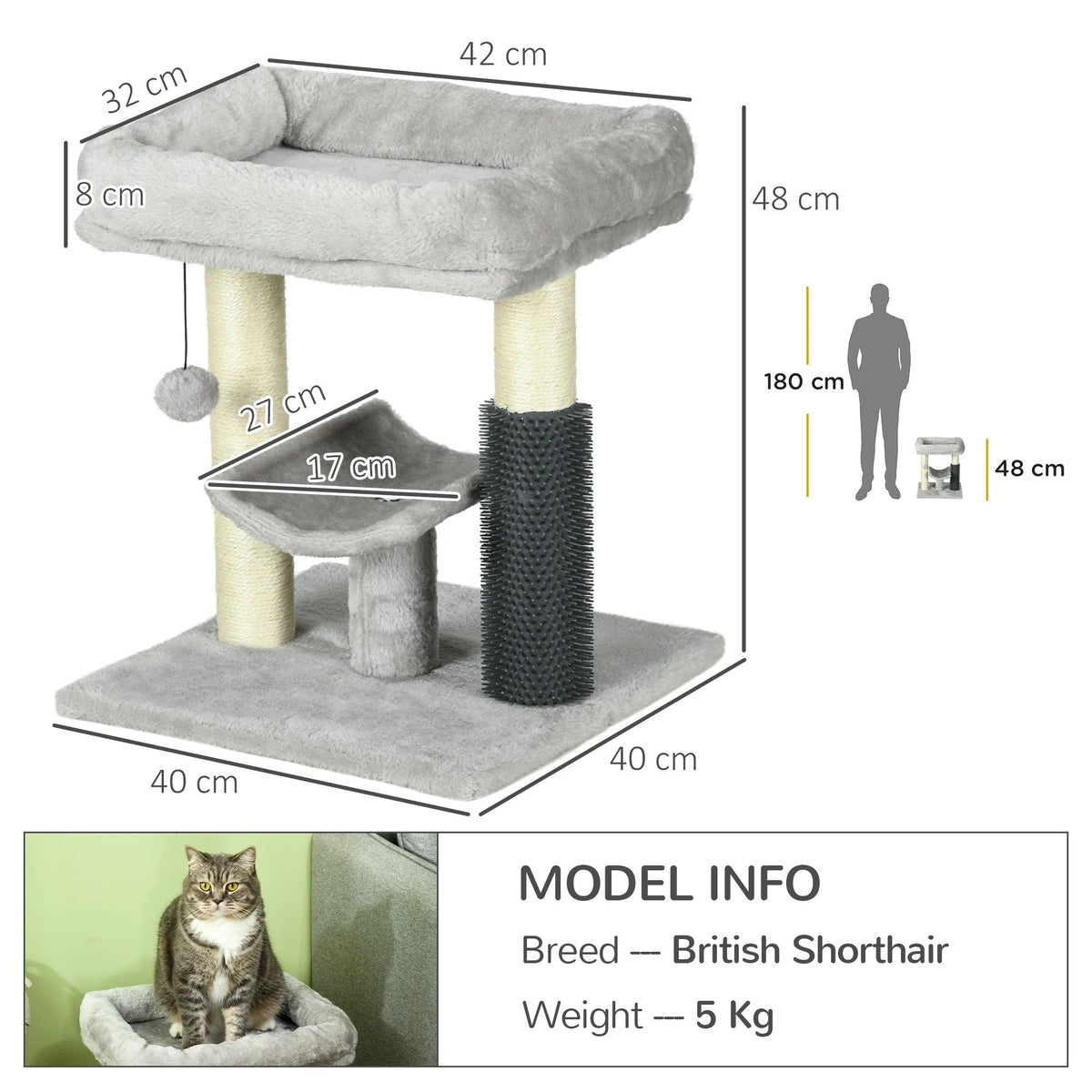 Arbre à Chat TunnelJouet Compact pour Petits Espaces