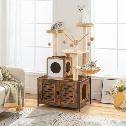Arbre à Chat LuxeNest : Design & Litière Intégrée
