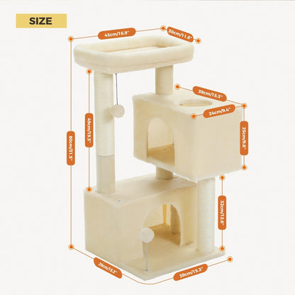 Arbre à Chat Douillet Beige avec Nid Perché