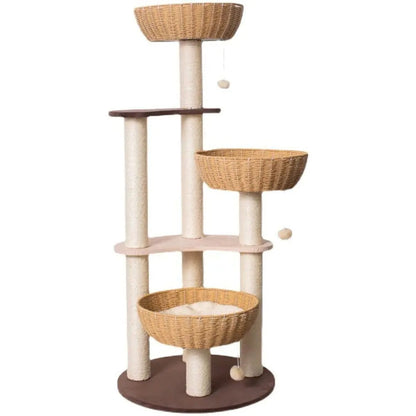 Arbre à Chat Design Bois Massif SkyNest