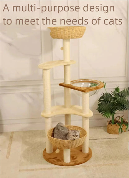 Arbre à Chat Design SkyNest Dôme Bois Massif