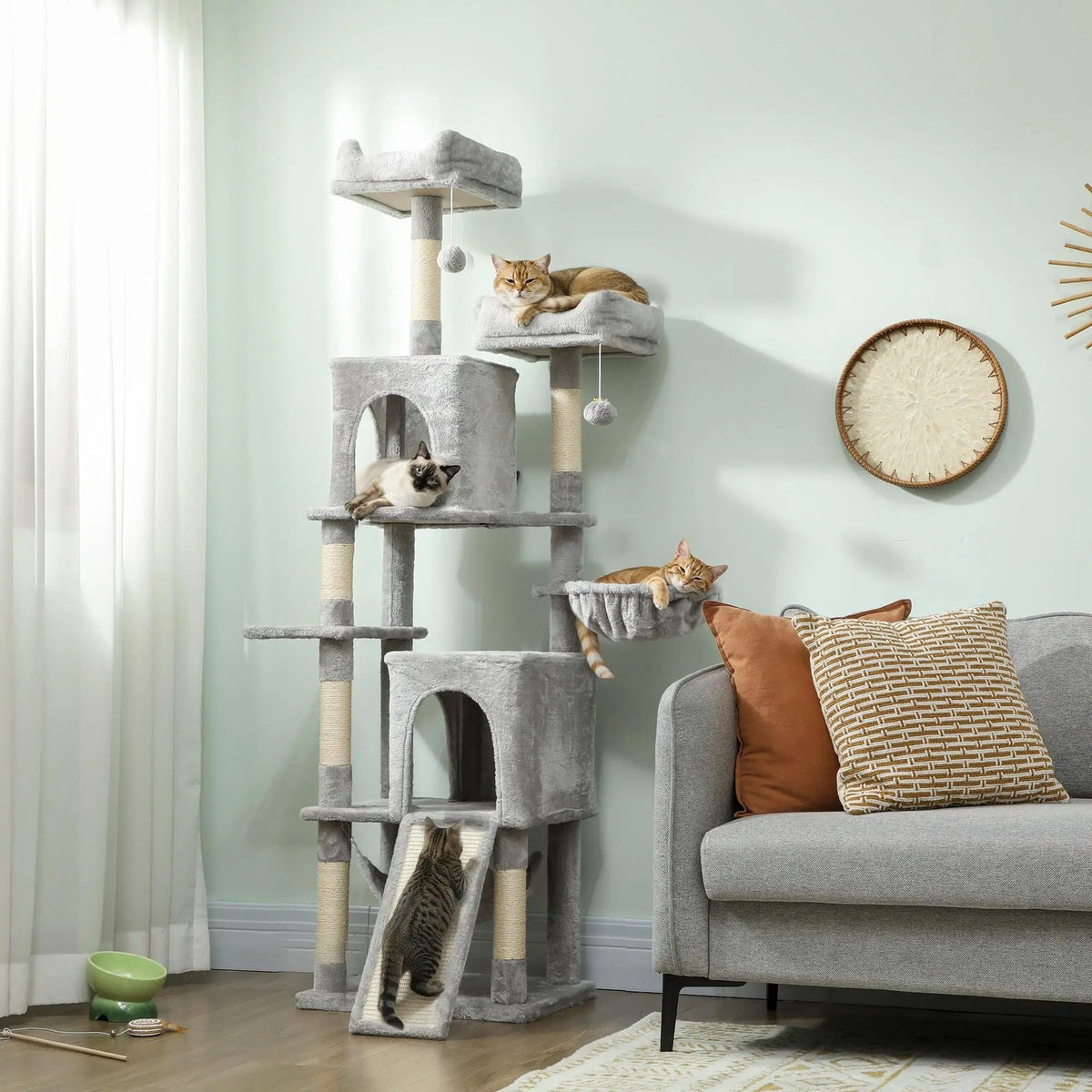 Arbre à Chat Gris Nid Perché L - Jeu & Repos