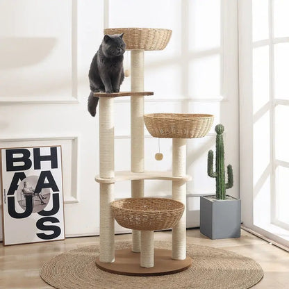 Arbre à Chat Design Bois Massif SkyNest