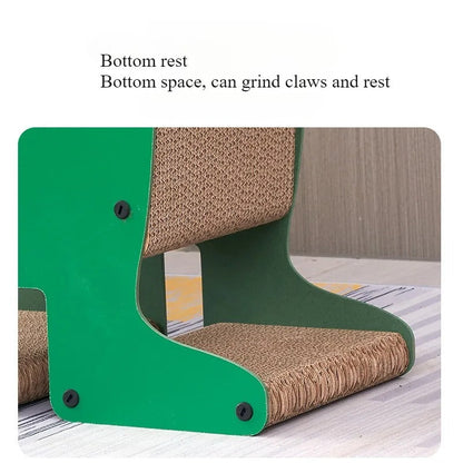 Arbre à Chat Bonhomme Vert - Griffoir Design en Bois