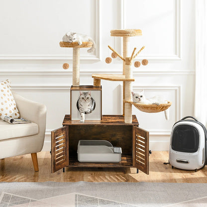Arbre à Chat LuxeNest : Design & Litière Intégrée