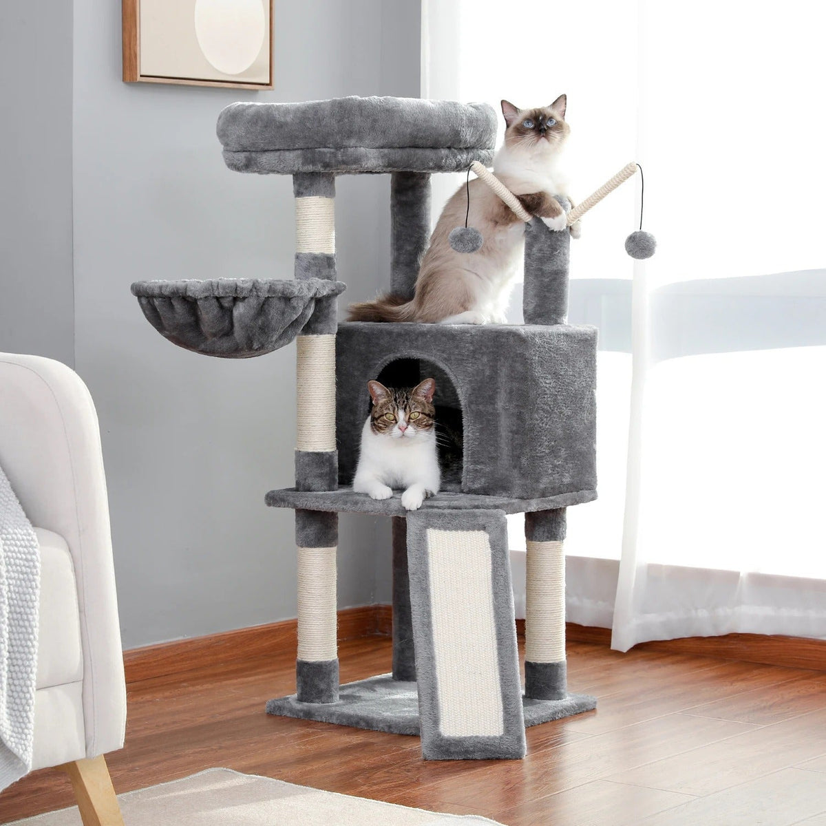 Arbre à Chat Minouland : Paradis Gris pour Félins