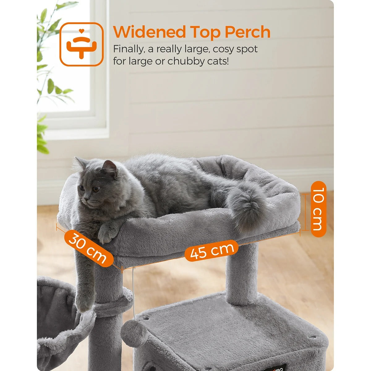 Arbre à Chat Gris 'Nid Perché' - Confort & Jeu