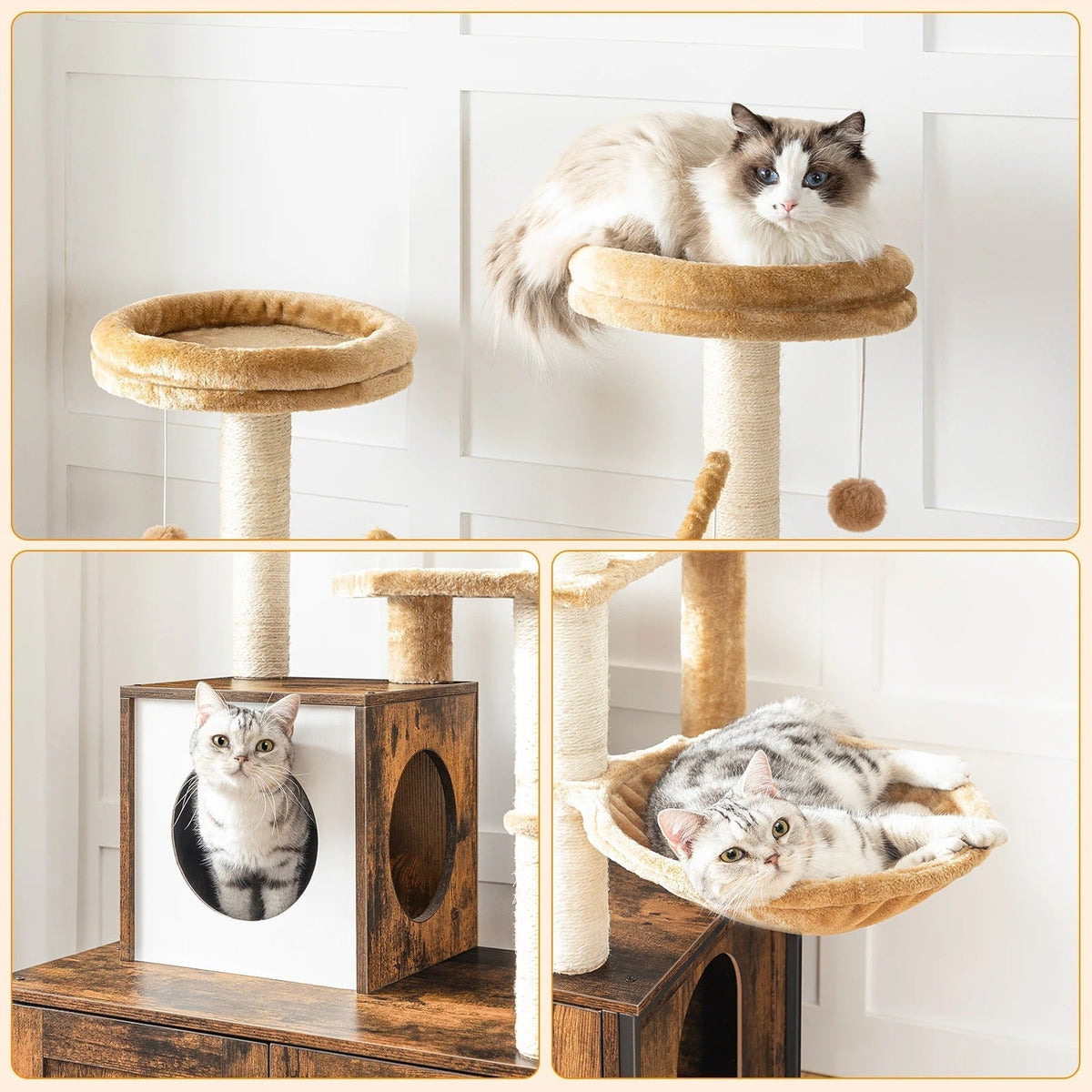 Arbre à Chat LuxeNest : Design & Litière Intégrée