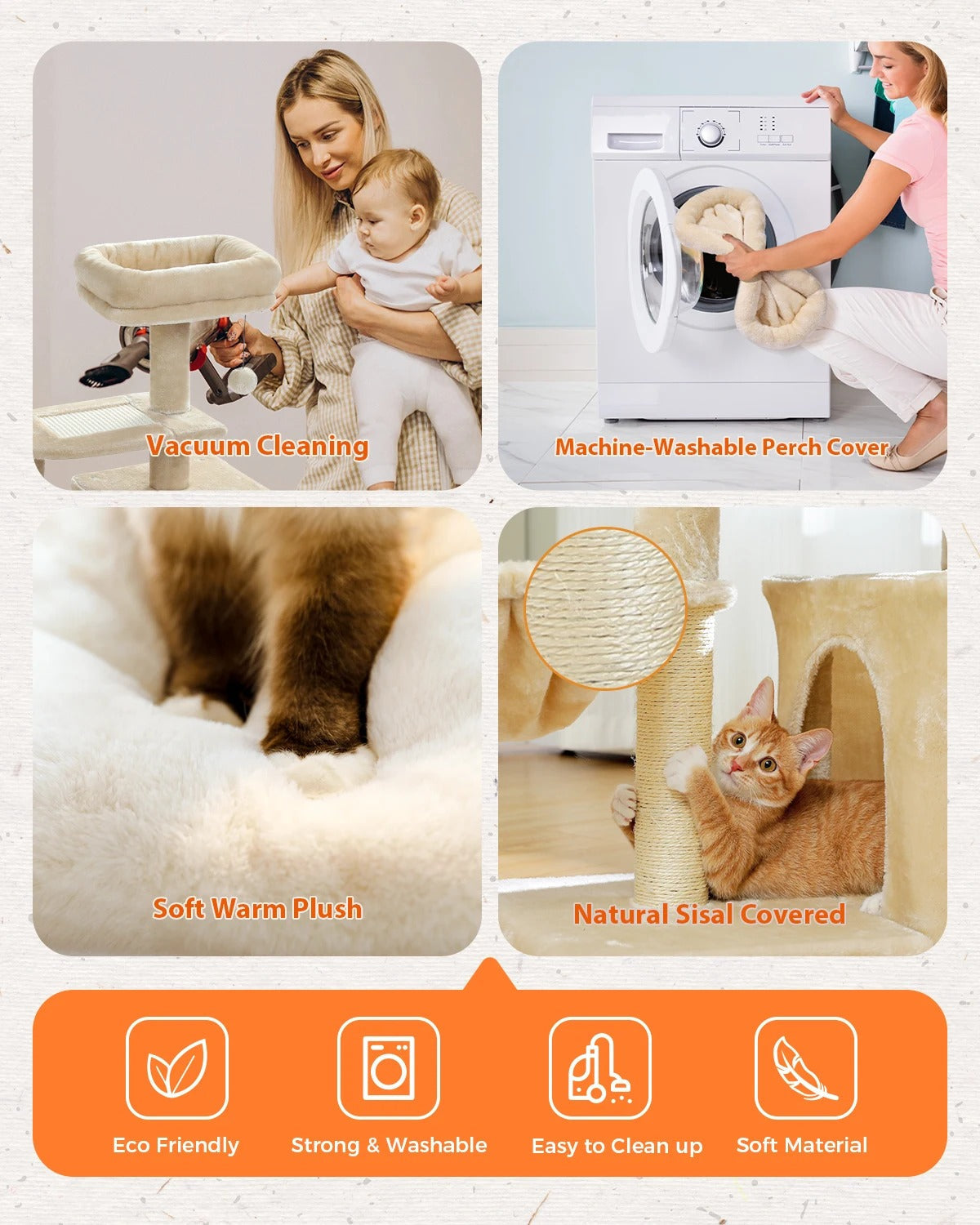 Arbre à Chat Beige Douillet & Sisal