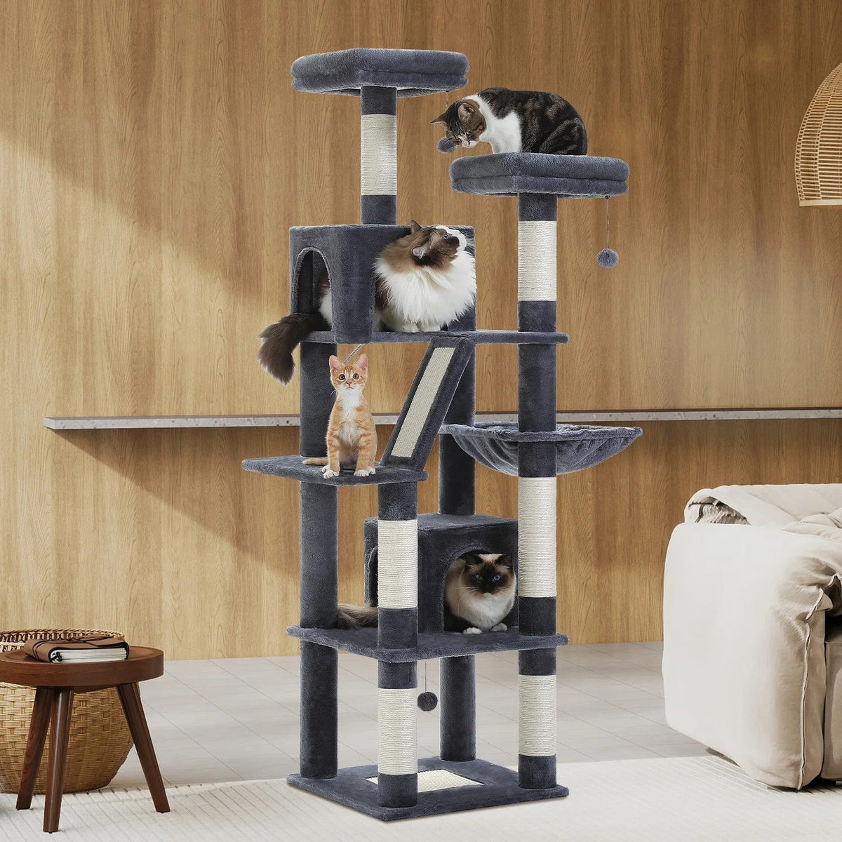Arbre à Chat FelineKingdom XXL - Luxe & Jeu Multi-niveaux