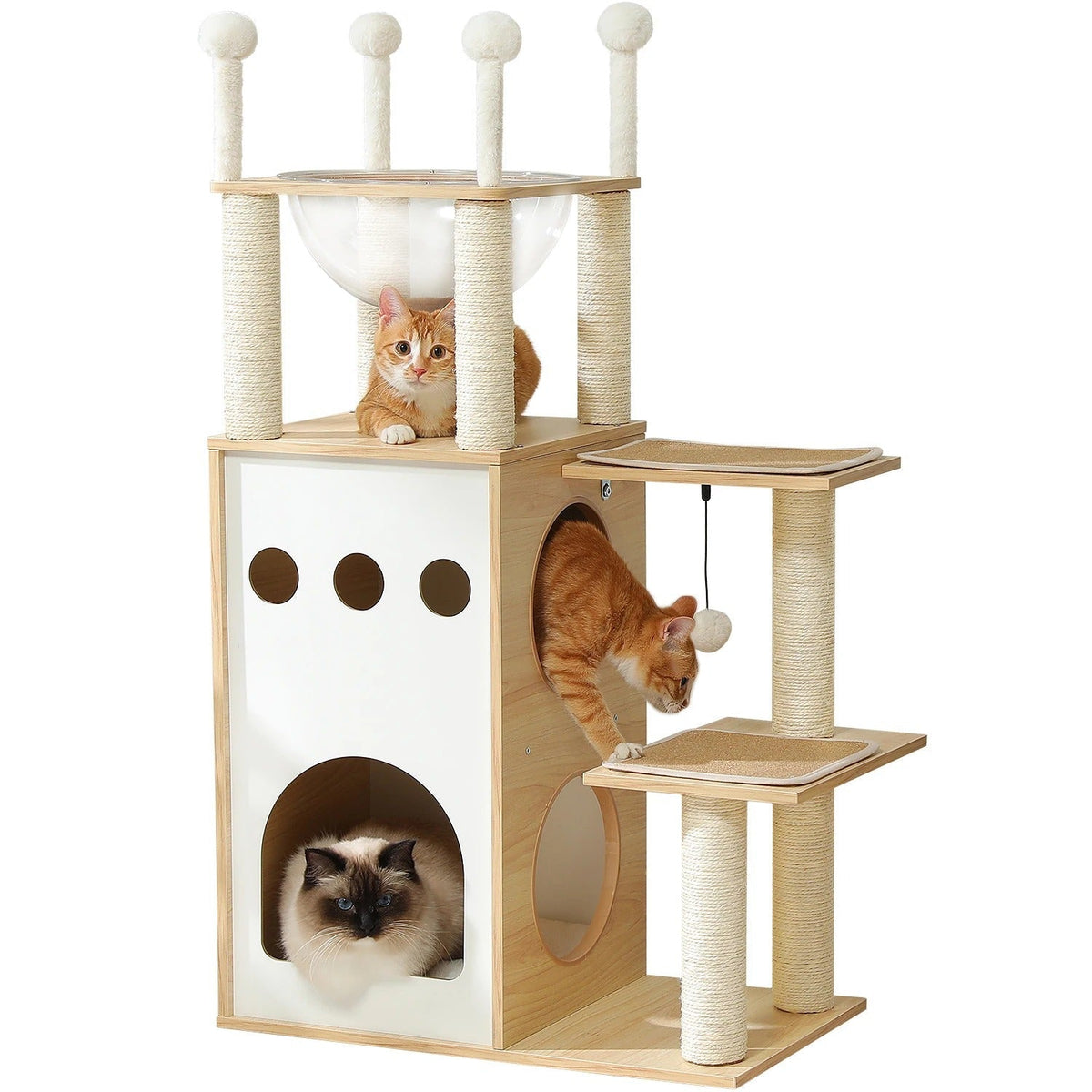 Arbre à Chat Design CozyCondos Bois & Peluche