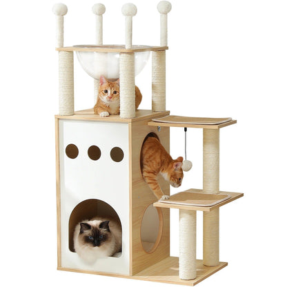 Arbre à Chat Design CozyCondos Bois & Peluche
