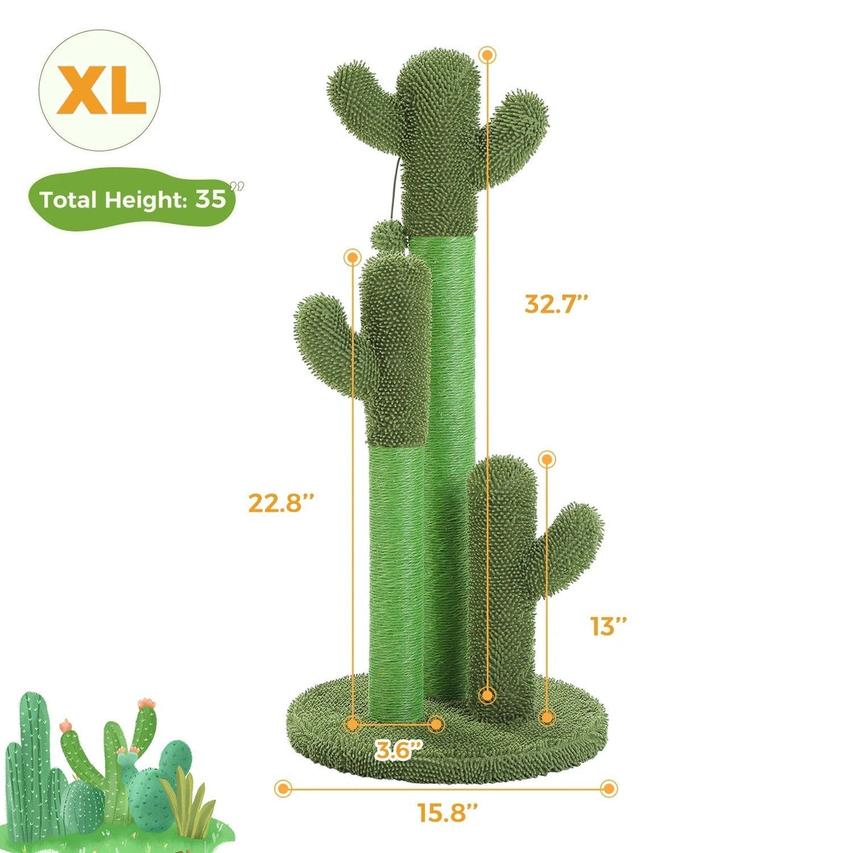 Arbre à Chat Cactus Vert Multifonction