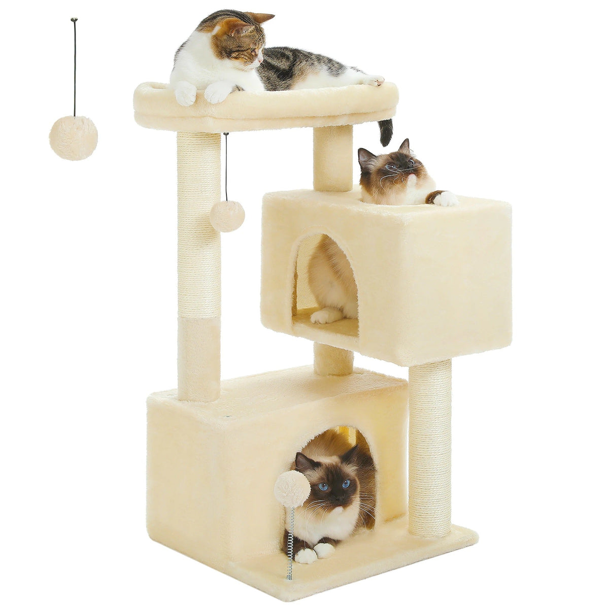 Arbre à Chat Douillet Beige avec Nid Perché