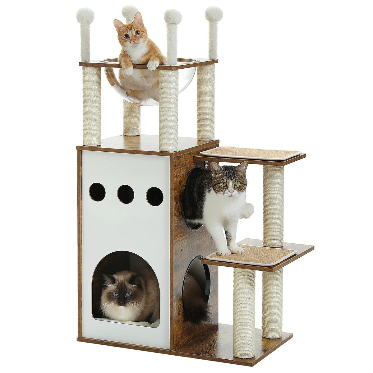 Arbre à Chat Design CozyCondos Bois & Peluche